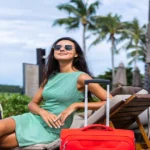 A women traveller on a vecation by taking a extended sabbatical